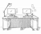 Sketch Desk Computer Paintingvalley Table sketch template