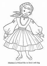 Coloring Pages Poland Polish Children Russia Australia Lands Around Other South Kids Egypt 1954 Qisforquilter Clothing Traditional Zealand Turkey Africa sketch template