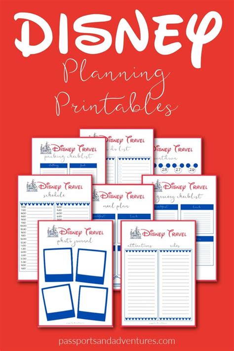 disney planning printables set   disney planning printables