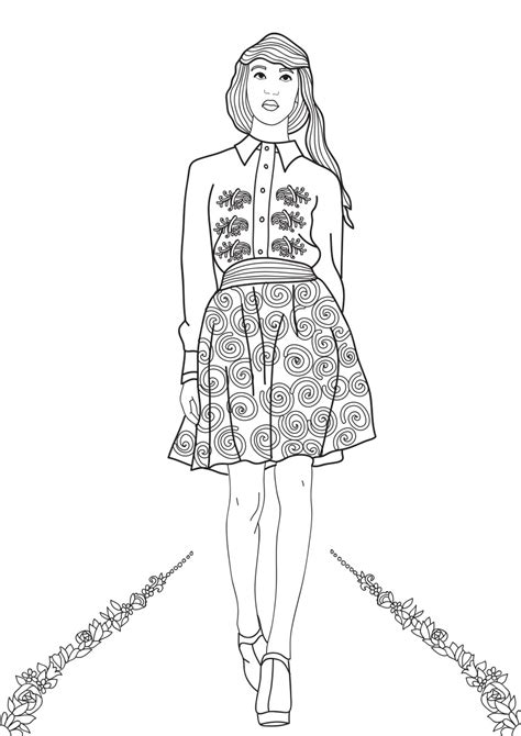 fashion show coloring pages  adults