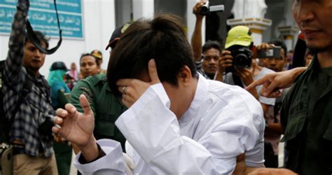 Gay Men Punished By Public Caning In Indonesia