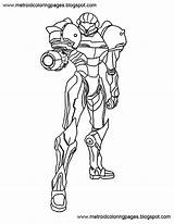 Metroid Samus Coloringhome Popular sketch template