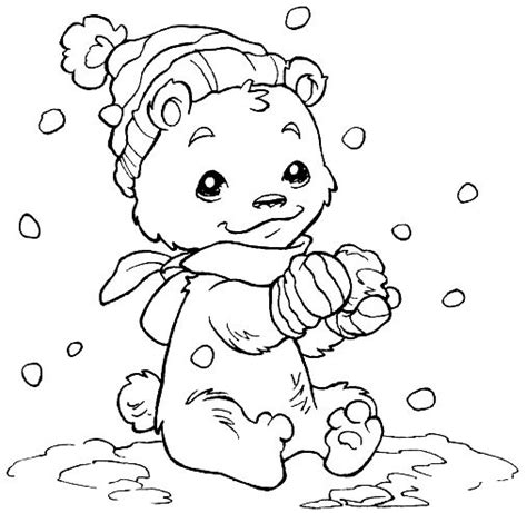 winter bear christmas coloring pages christmas coloring sheets