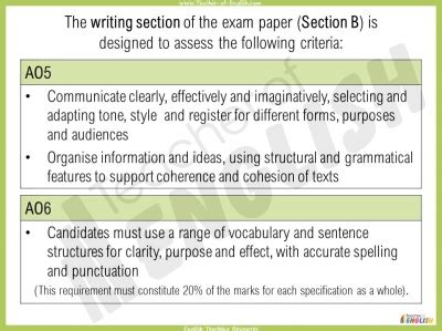 edexcel gcse english language exam preparation paper  section