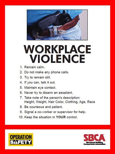 workplace violence poster    sbca store