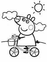 Peppa Pig Coloring Birthday Pages Getcolorings sketch template