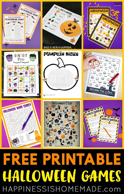 printable halloween games happiness  homemade