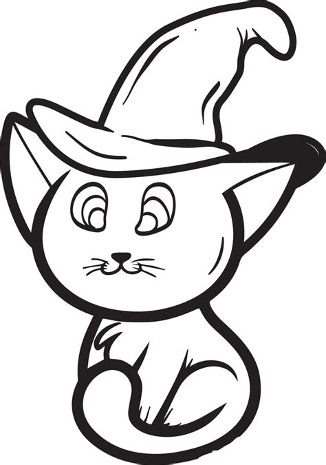 cute halloween cat pages coloring pages