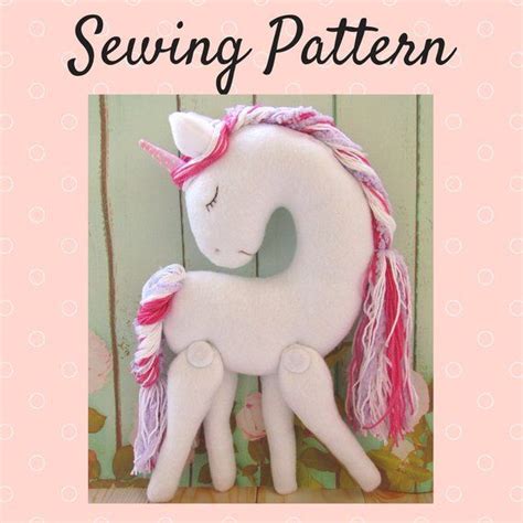 unicorn sewing pattern stuffed unicorn  pattern soft toy pattern