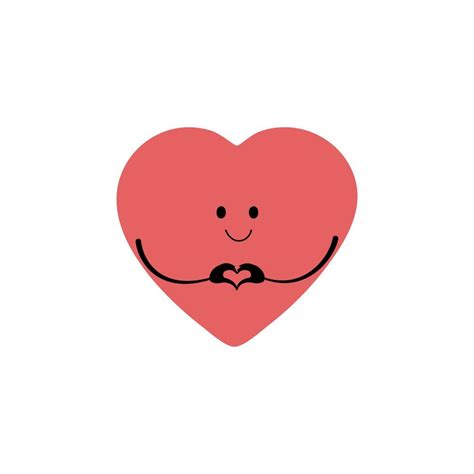 cute smiling heart isolated  white background vector cartoon