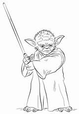 Yoda Coloring Wars Star Pages Printable Lightsaber Drawing Kids Print Clipart Supercoloring Color Characters Book Do Draw Library Drawings Boys sketch template