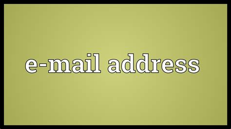 mail address meaning youtube