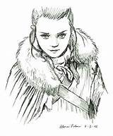 Arya Thrones Stark Game Deviantart Sketch Drawing Coloring Pages Characters Choose Board Sketches sketch template