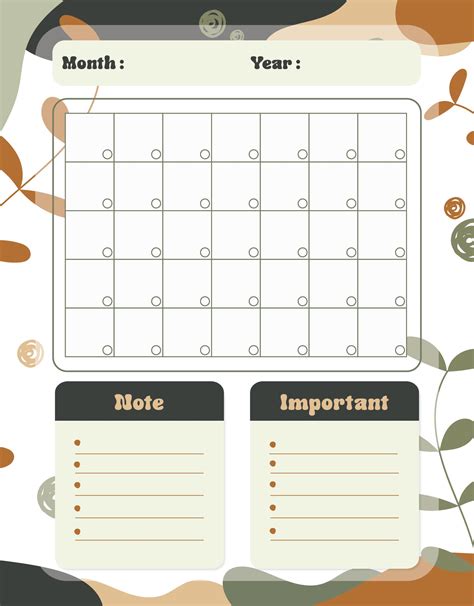 blank monthly calendar template    printables printablee