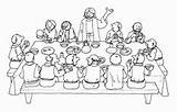 Supper Parable Feast Colouring Jesus sketch template