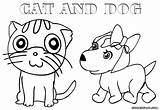 Dog Cat Pages Coloring Colouring Print Animal sketch template