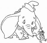Dumbo Coloring Pages Elephant Disney Mouse Colouring Popular sketch template