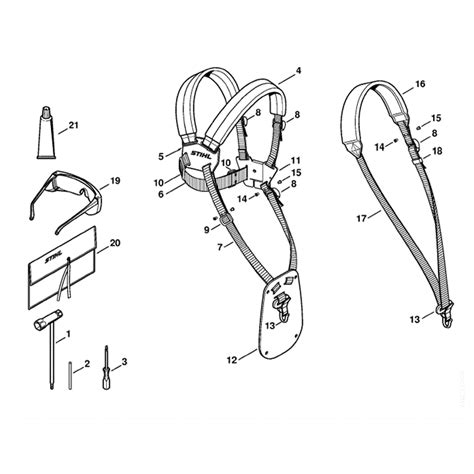 stihl fs  brushcutter fsr  parts diagram tools extras