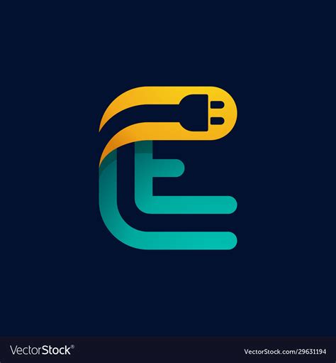 letter logo  plug cable  royalty  vector