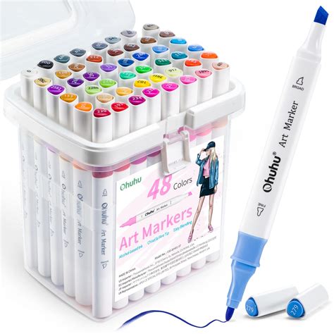 buy ohuhu alcohol markers  colour markers double tipped chisel fine