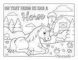 Horse Coloring Pages Farm Printable Color Kids Cartoon Cute Easy Printables sketch template