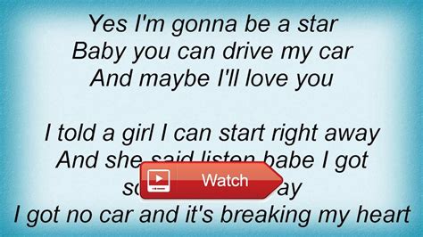 beatles drive  car lyrics beatles drive  car lyrics drive  car
