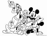 Mickey Friends Coloring Mouse Pages Disney Disneyclips Posing sketch template