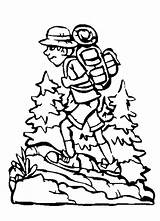 Hiking Coloring Pages Backpack Camping Boy Printable Color Netart Print Getcolorings Popular sketch template