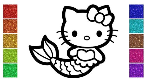 coloring pages  kitty mermaid