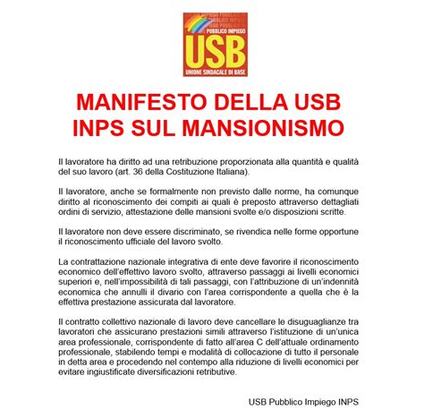 Usb Pubblico Impiego Inps Documento Sul Mansionismo