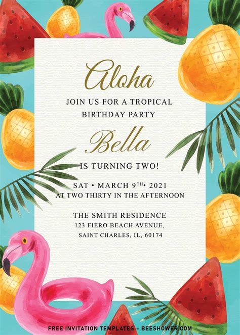 printable tropical invitation template