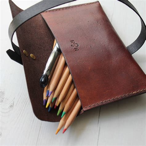 leather pencil case  hide home notonthehighstreetcom