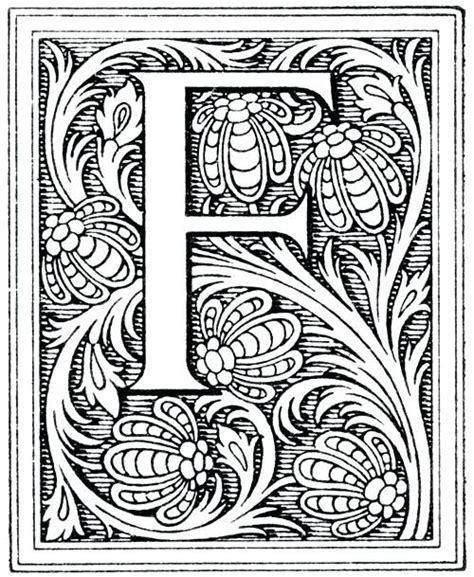 printable illuminated letters coloring pages  printable coloring