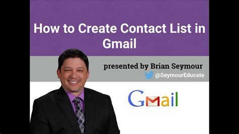 create contact lists  gmail youtube