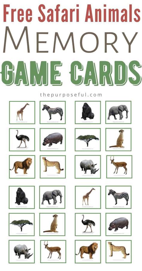 animal matching game printable