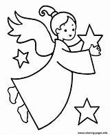 Angels Coloring Christmas Pages Printable sketch template