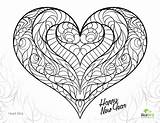 Coloring Pages Heart Hearts Adults Adult Printable Roses Detailed Fire Gothic Drawings Abstract Wings Color Valentine Print Colouring Drawing Sheets sketch template