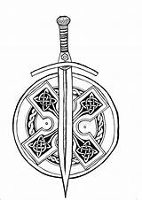 Shield Celtic sketch template