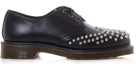lyst dr martens edison studded leather shoes  black