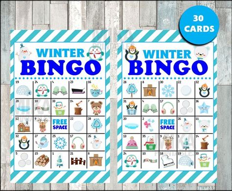 printable  winter bingo cards printable snowman bingo game etsy