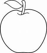 Apple Clip Line Colorable Outline Cartoon Simple Lineart Sweetclipart sketch template