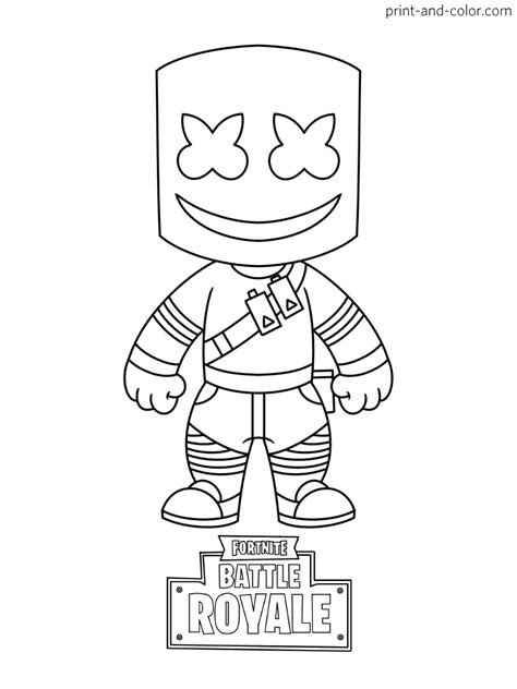 fortnite coloring pages chapter  season  marshmello fishstick dj