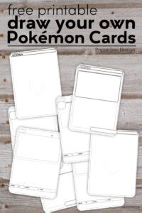 pokemon card template  printable paper trail design