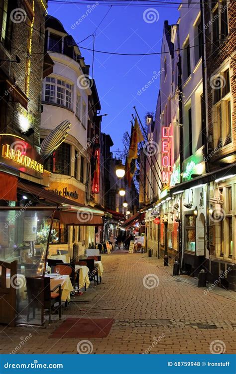 walking   streets  brussels belgium editorial stock photo image  place houses