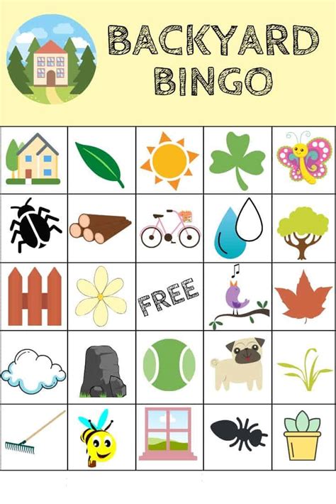 printable backyard bingo game