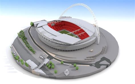 wembley stadium london 3d model obj 3ds fbx c4d