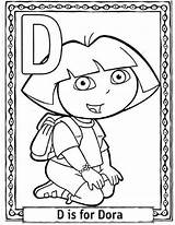 Coloring Dora Alphabets Characters Partilhar sketch template