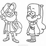 Gravity Dipper Mabel Lineart sketch template