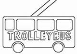 Coloring Trolley Pages Bus sketch template