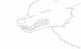 Wolf Lineart Snarling sketch template